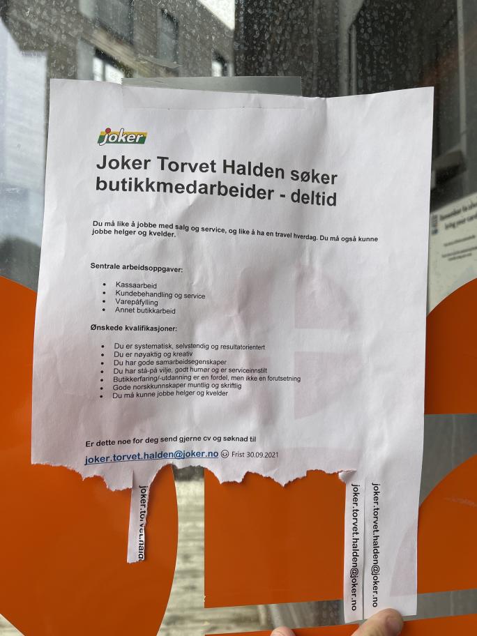 Bilde av at joker søker ny butikkmedarbeider